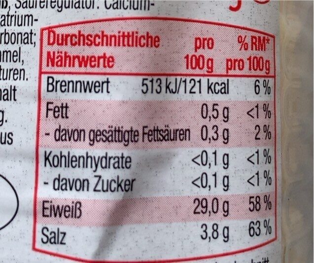 Harzer Käse - Nutrition facts - de