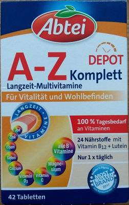 Abtei Langzeit Multi-Vitamine A-Z Depot für Vitalität und Wohlbefinden 