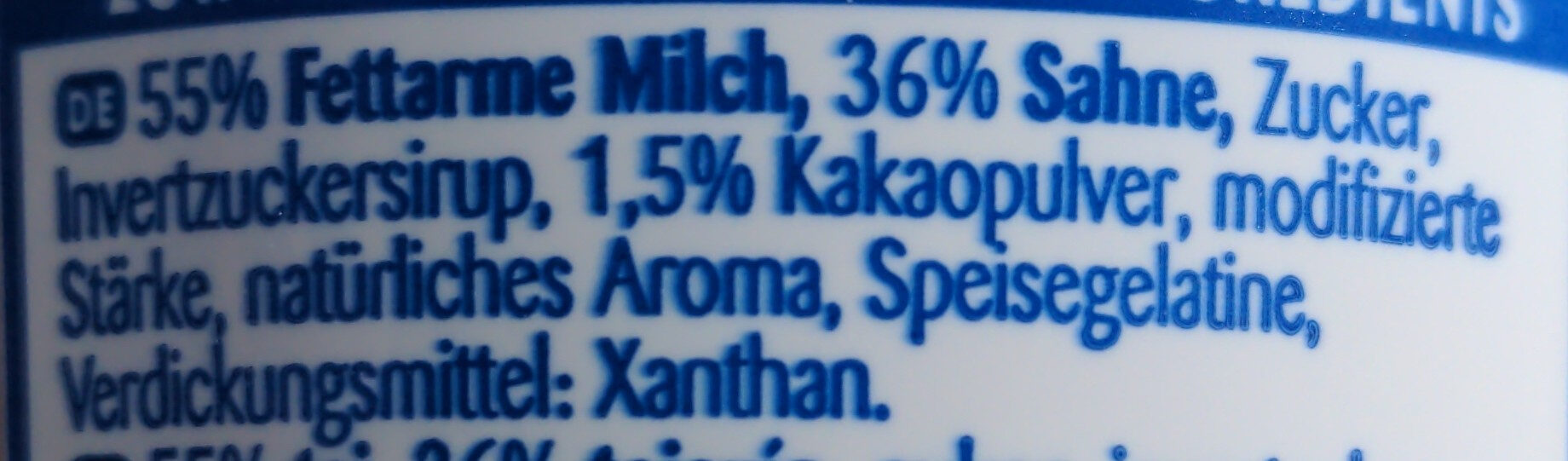 Milk Shake Schoko - Ingredients - de