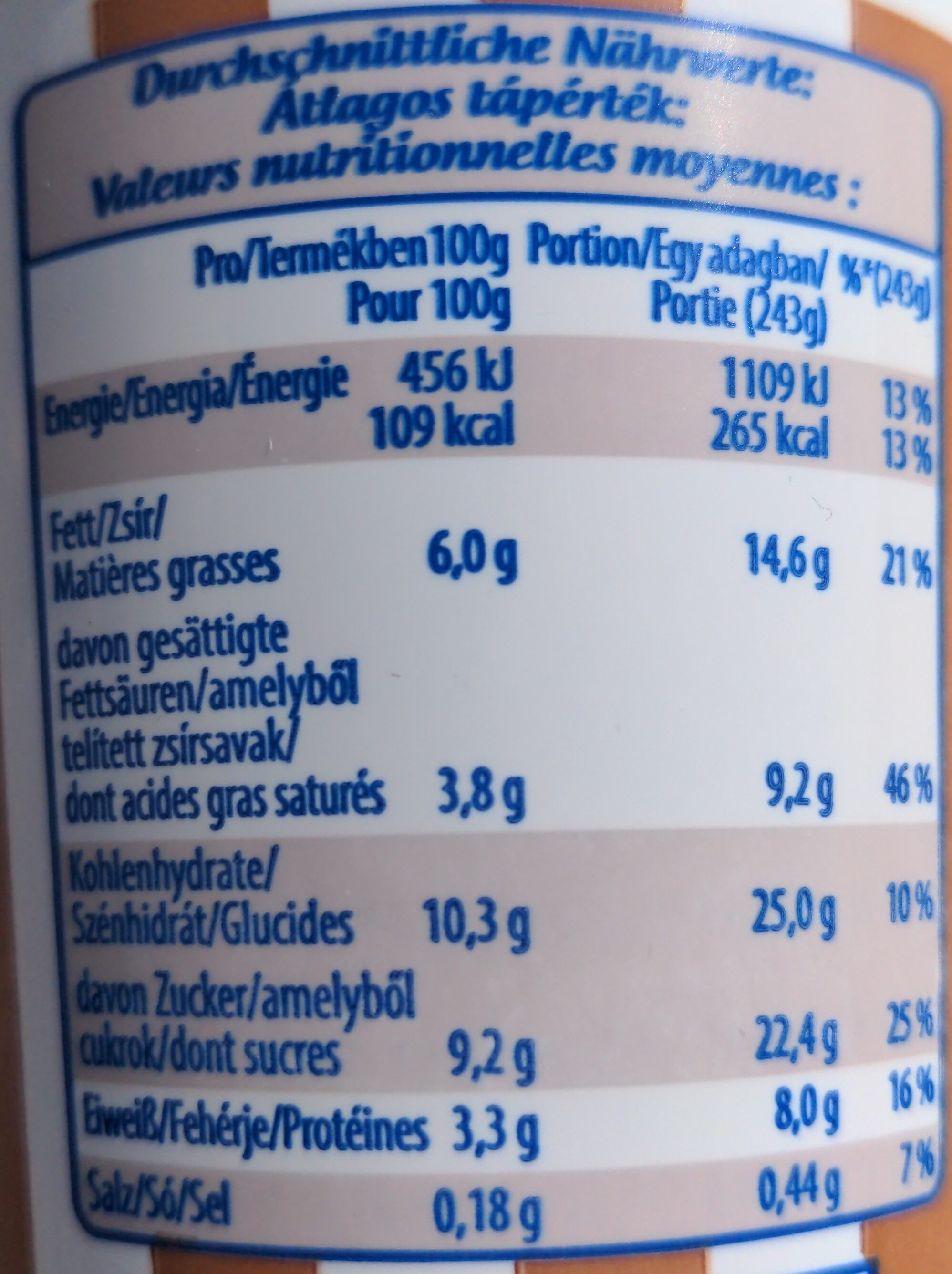 Milk Shake Schoko - Nutrition facts - de