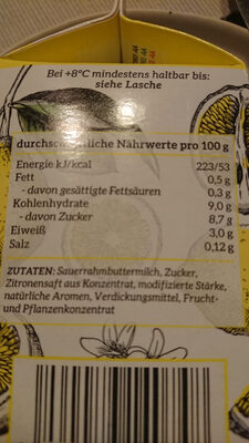 Asendorfer Buttermilch Zitrone - Ingredients