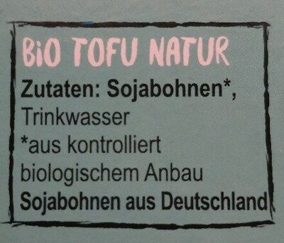 Bio Tofu Natur - Ingredients - de