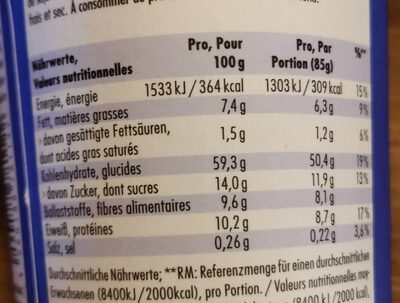 My Müsli Blaubeer - Nutrition facts - de