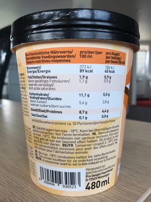 Pro Delight Wild Mango 480 ml - Nutrition facts - de