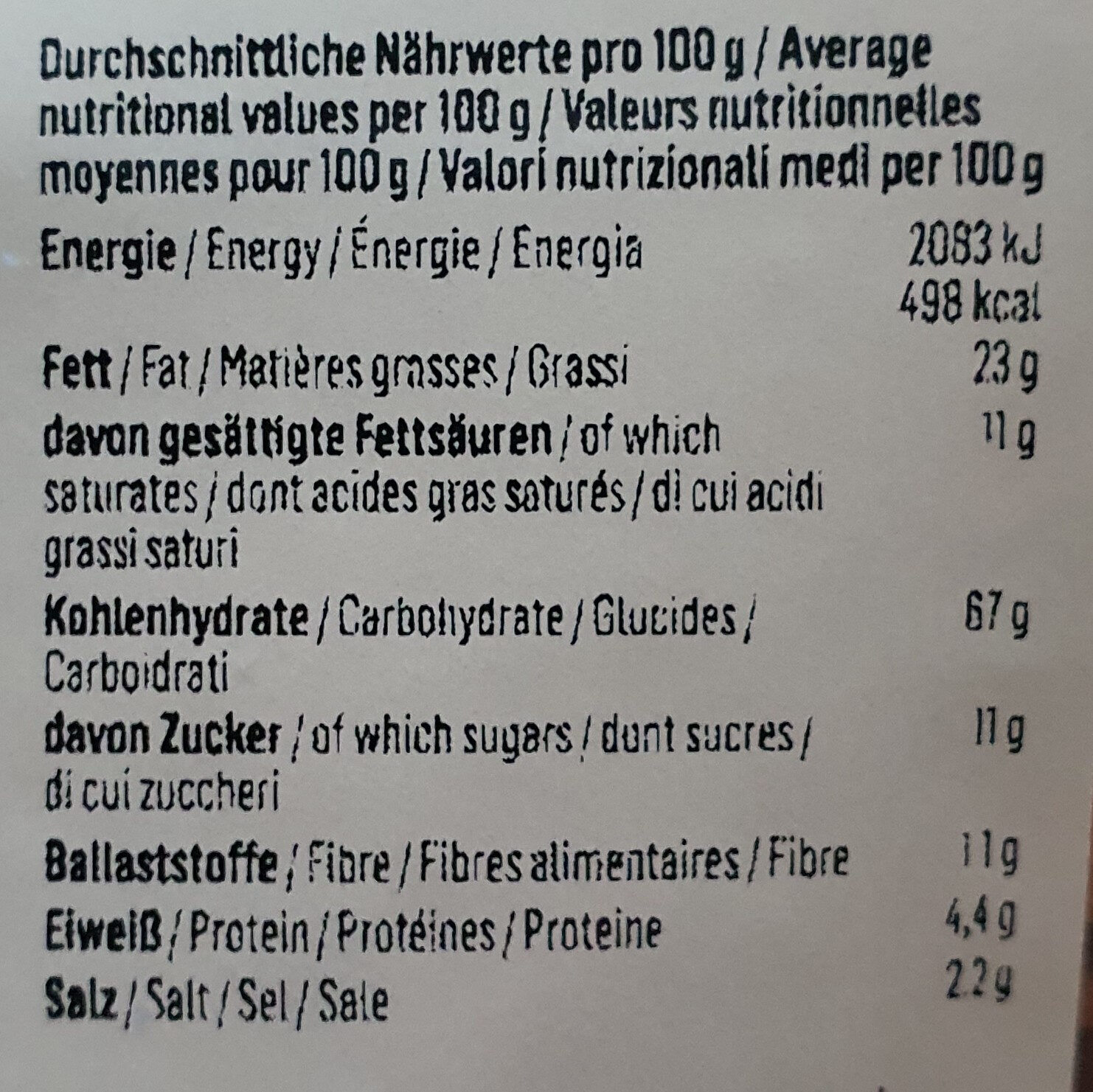 Reiscracker Fried Chilli - Nutrition facts - de