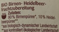 Heidelbeere in Birne - Ingredients - de