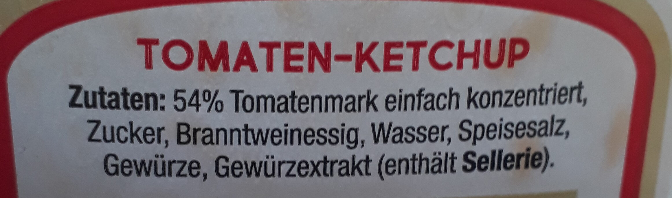 Tomaten Ketchup - Ingredients - de
