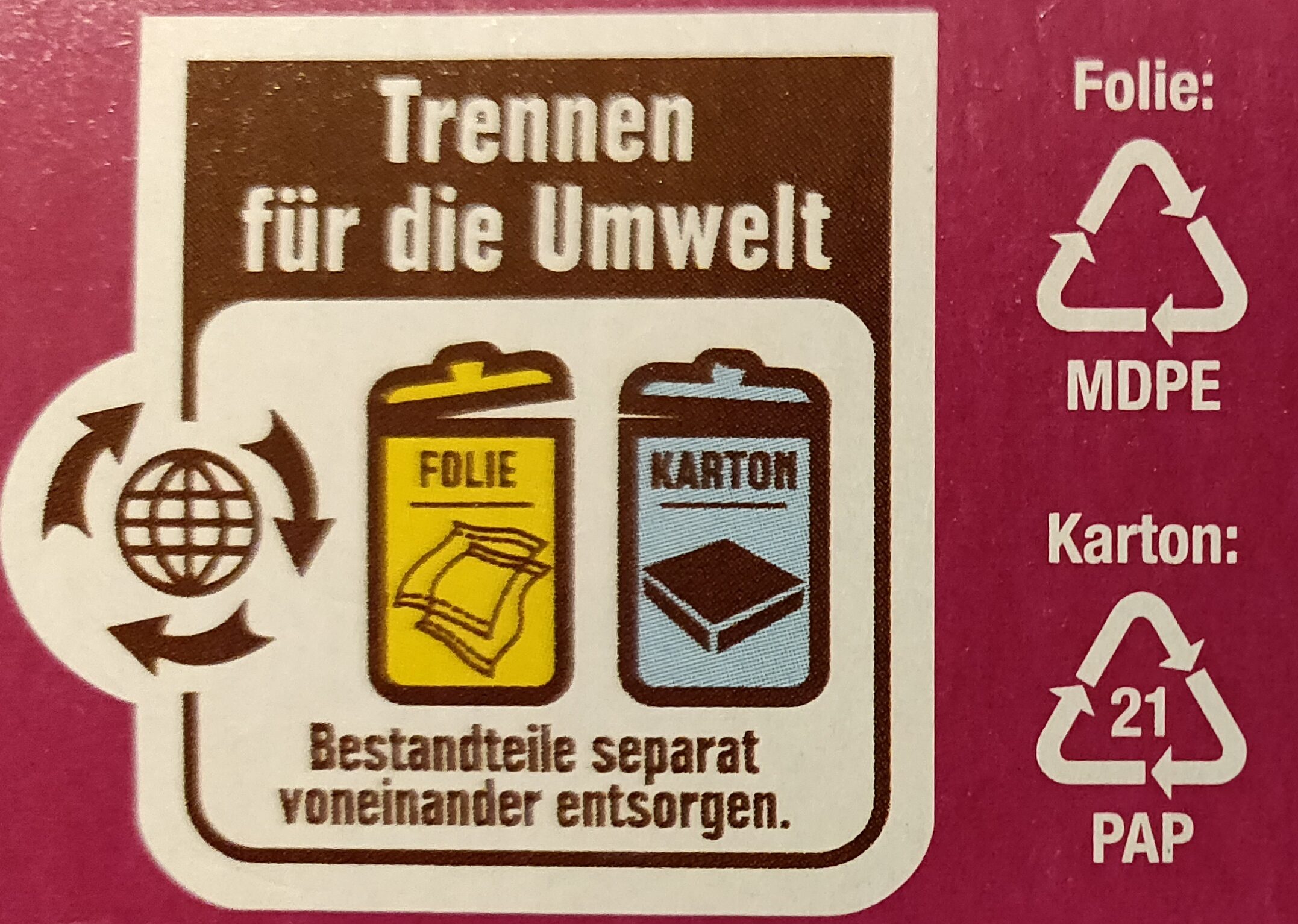 Hähnchen Geschnetzeltes - Recycling instructions and/or packaging information - de