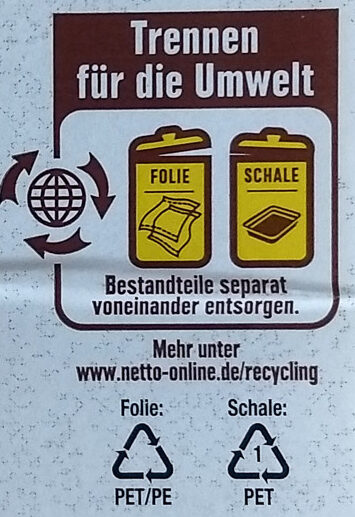 3-fach sortierter Käseaufschnitt - Recycling instructions and/or packaging information - de