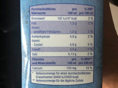 Fettarme H-Milch - Nutrition facts - en
