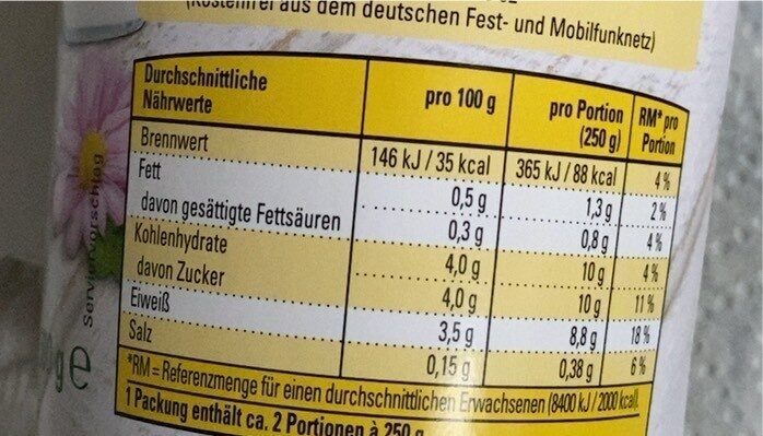 Frische Buttermilch - Nutrition facts - de