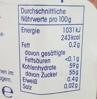 Erdberre Konfitüre extra 50 % Frucht - Nutrition facts - de