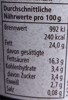 Schmand 24% Fett - Nutrition facts - de