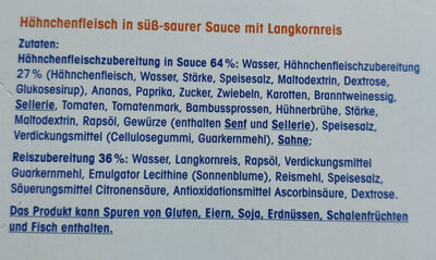 Hähnchen Süß-Sauer - Ingredients - de