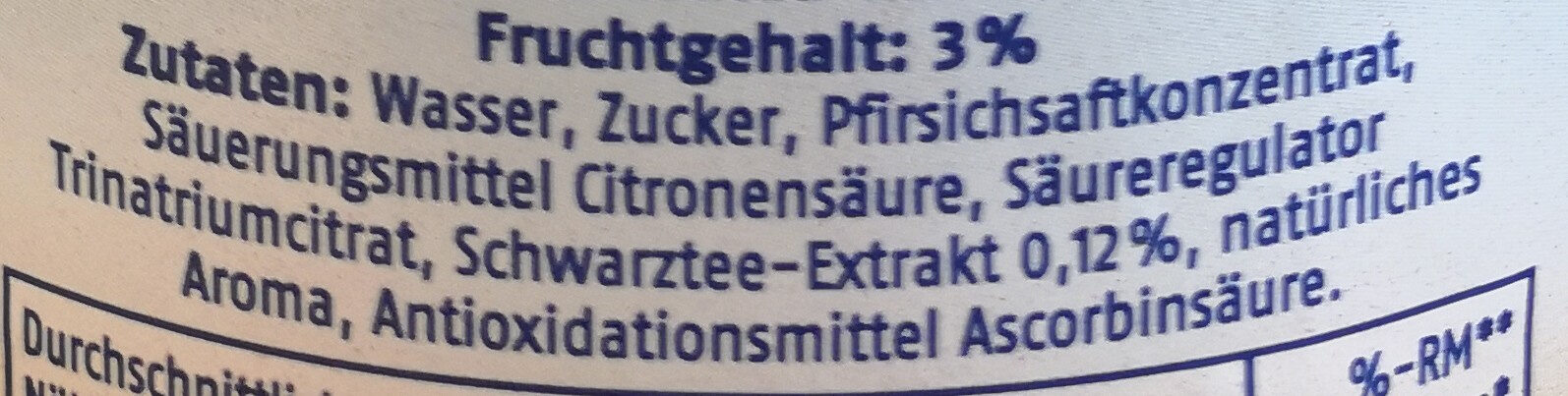 Eistee Pfirsich - Ingredients - de