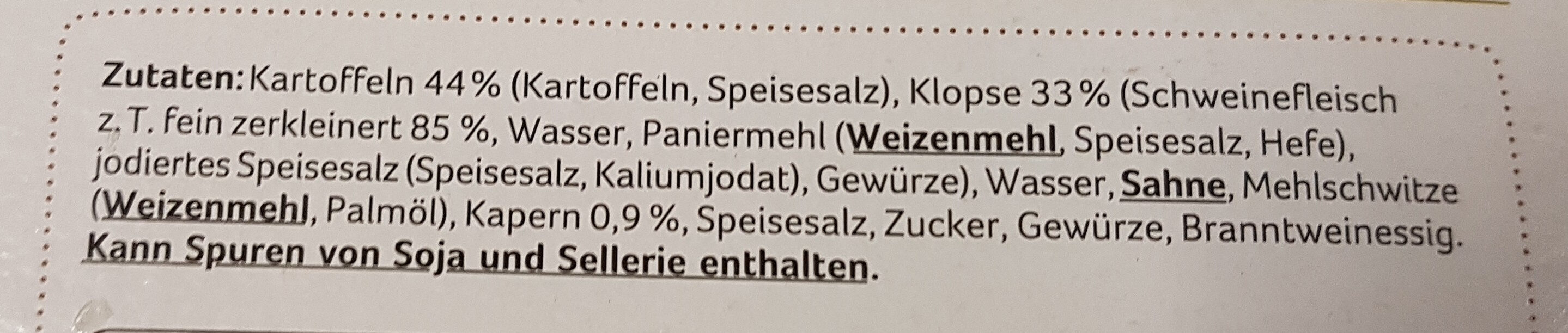 Königsberger Klopse - Ingredients - de