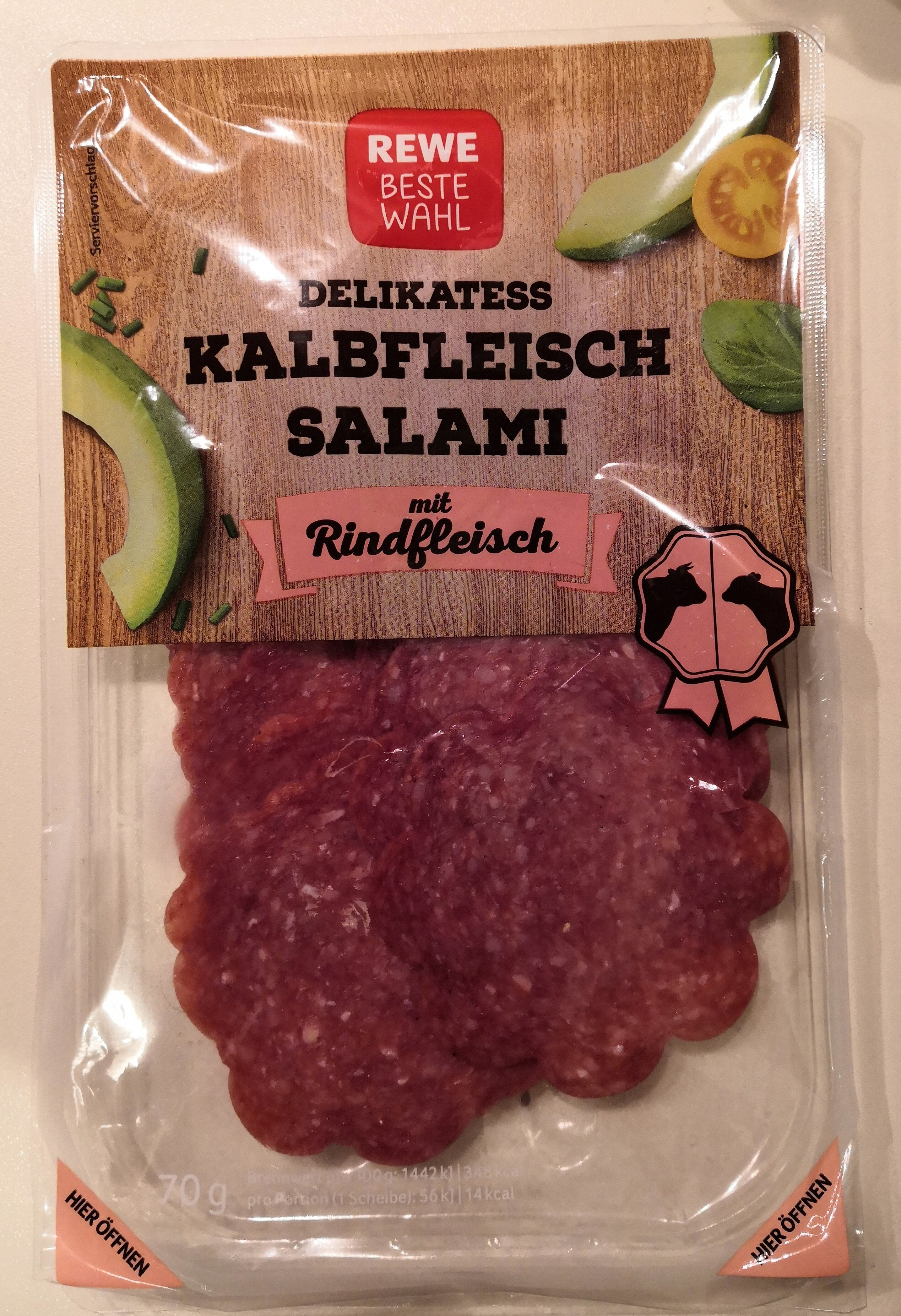 Kalbfleisch Salami mit Rindfleisch - Product - de