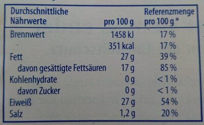 Heinrichsthaler Elbländer Natur - Nutrition facts