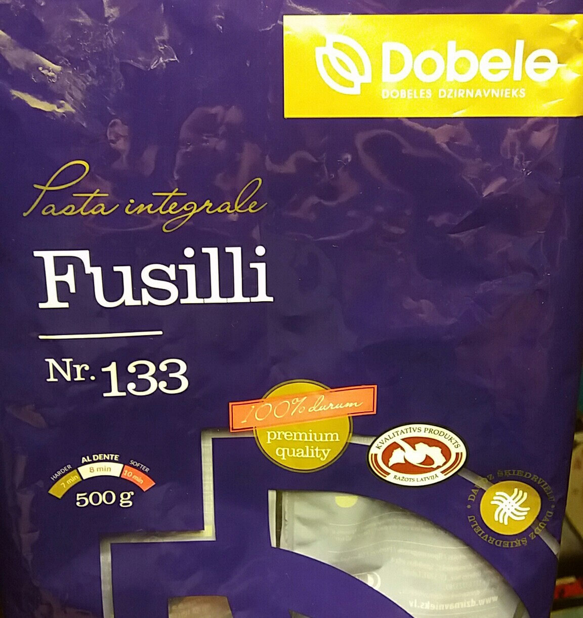 Pilngraudu pasta ';Fusilli'; - Product - lv