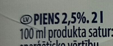 2.5% piens - Ingredients - lv