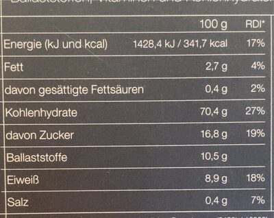 Früstücksflakes - Nutrition facts - de