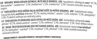 Wild Berry Oatmeal - Ingredients - en