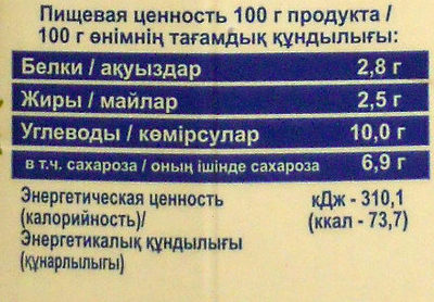 Пахта сквашенная с клубникой - Nutrition facts - ru