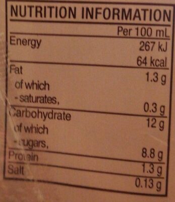 Chocolate Flavoured Soy Drink - Nutrition facts - en
