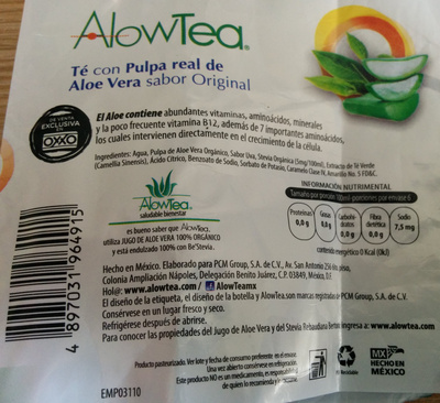 AlowTea Original Té Verde - Nutrition facts - es