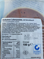 Delikatess Leberpastete - Ingredients - de