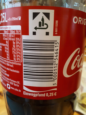 Coca Cola Original - Recycling instructions and/or packaging information - de