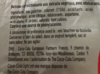 Coca-Cola light taste - Ingredients - fr