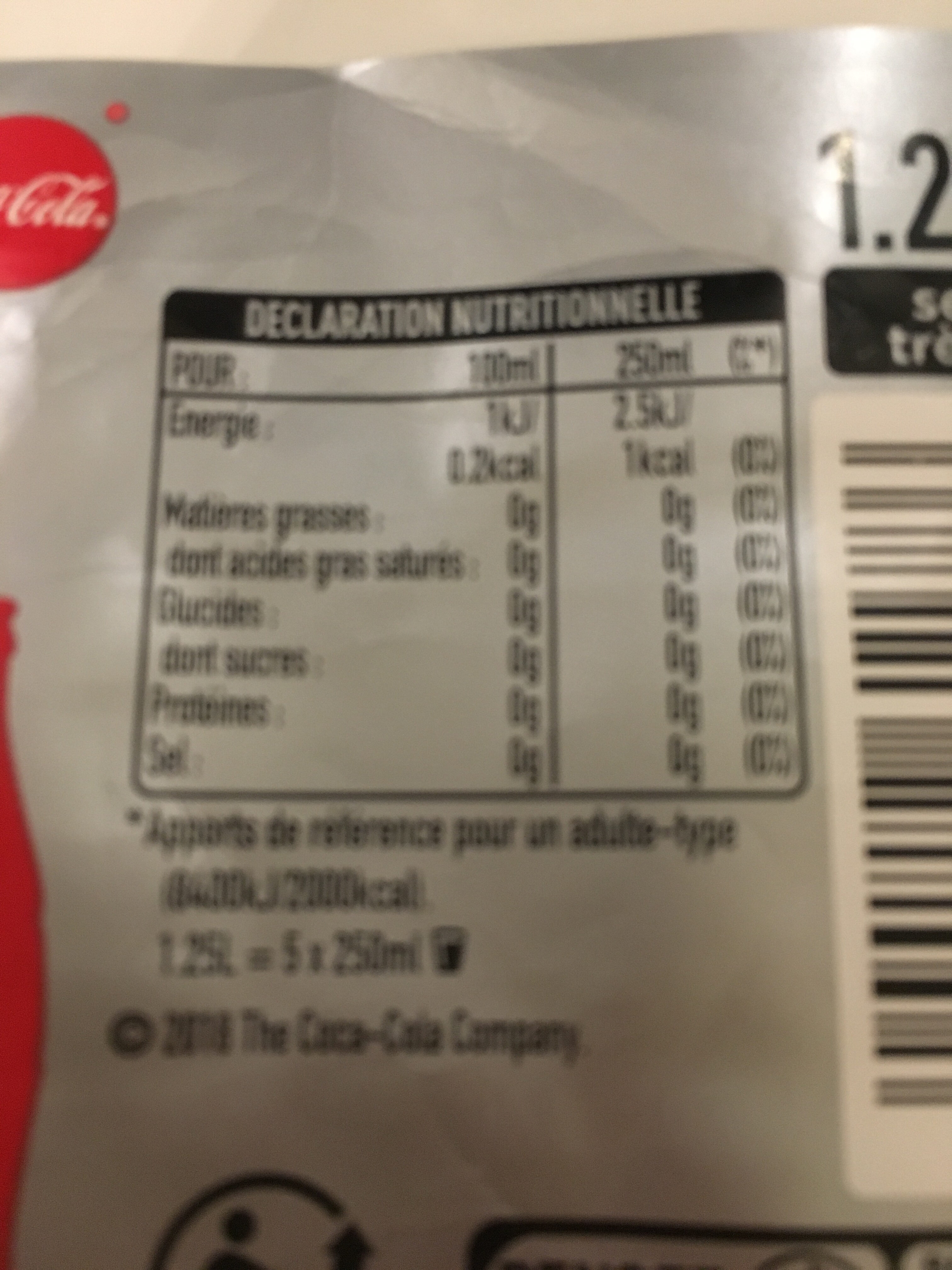 Coca-Cola light taste - Nutrition facts - fr