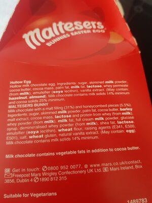 Maltesers Egg - Ingredients