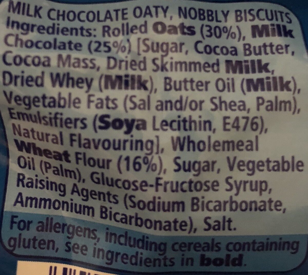 Hobnobs Milk Choc - Ingredients - en
