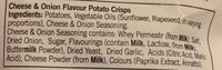 Cheese & Onion Crisps - Ingredients - en