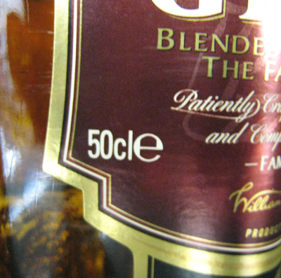 Whisky Ecosse blended sans âge 50 cl Grant's - Ingredients - fr