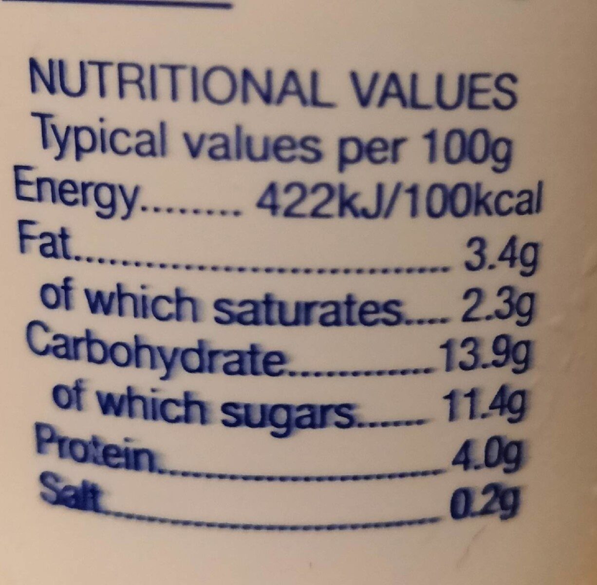 Rhubarb Yoghurt - Nutrition facts - en