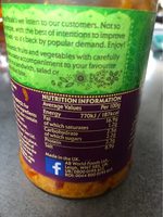 Pataks On the Side Lime Pickle - Nutrition facts - en