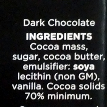 70% Dark Chocolate - Divine - 100 g - Ingredients - en