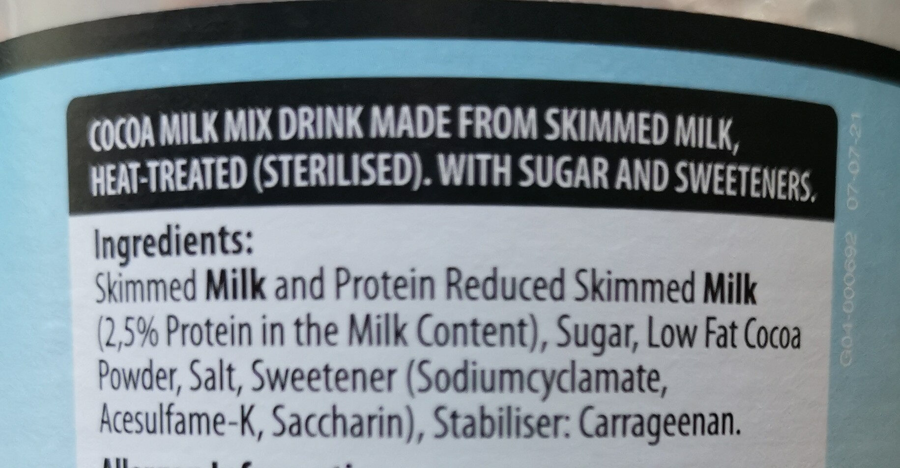 Chocolate milk - Ingredients - en