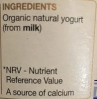 Organic Greek Style Set Natural Bio-Live Yogurt - Ingredients - fr