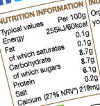 Yaourt greque - Nutrition facts - en