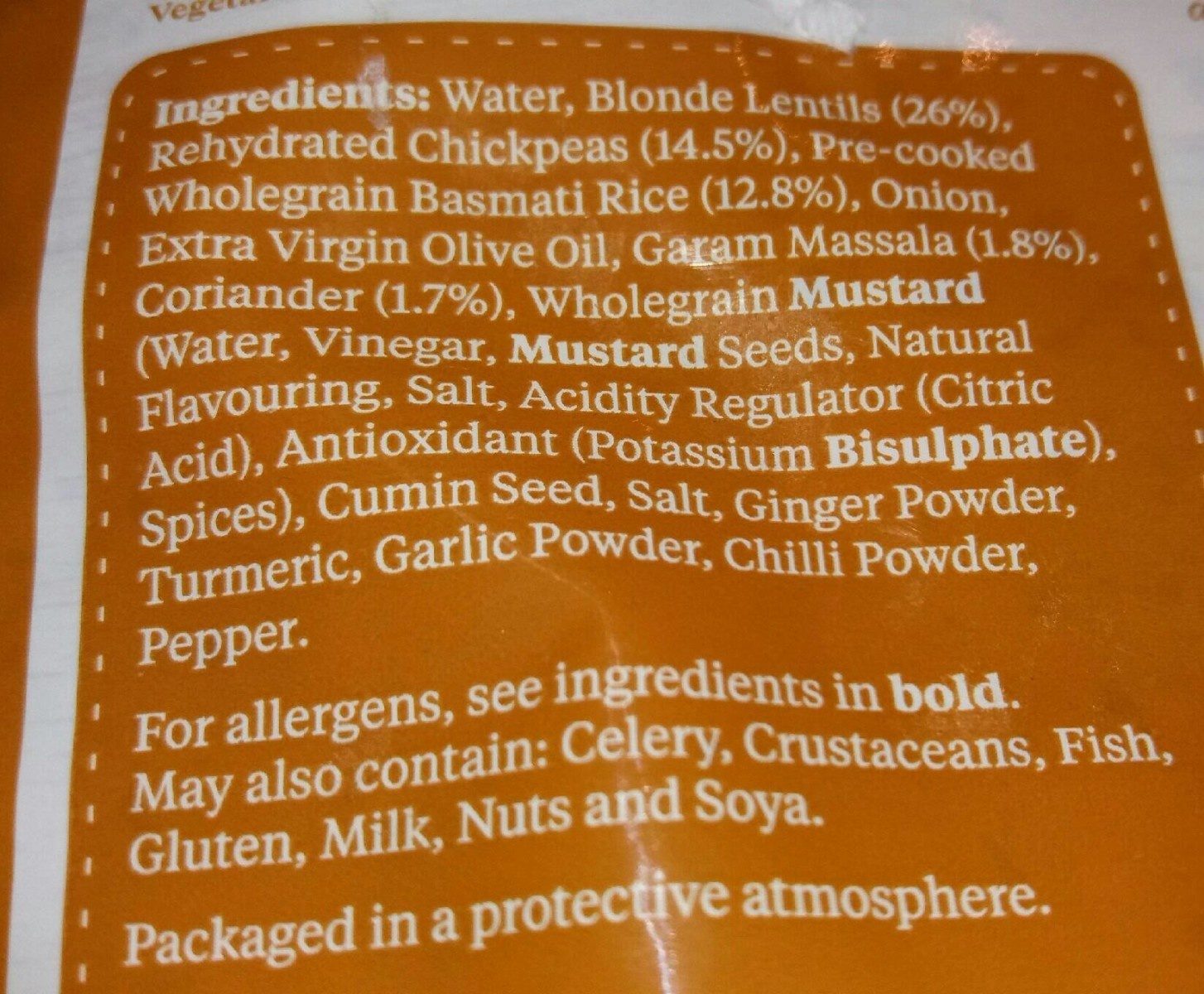 Indian spiced lentils - Ingredients - fr