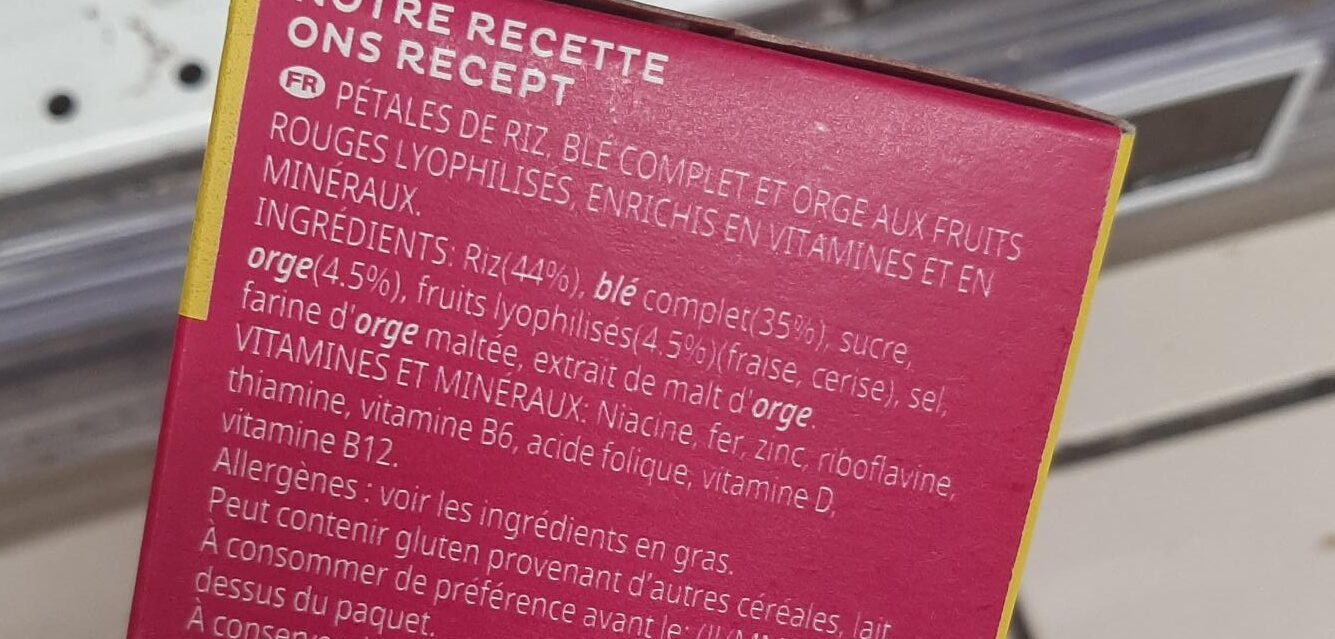 Céréales Special K Kellogg's Fruits rouges - Ingredients - fr