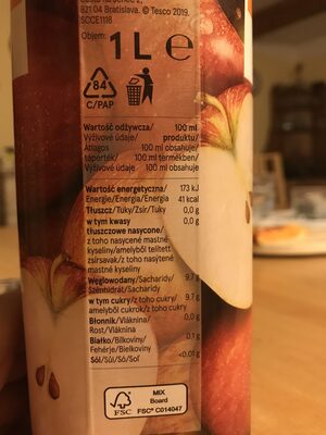 Tesco Apple Juice - Nutrition facts - cs