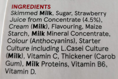 Strawberry Yogurt Drinks - Ingredients