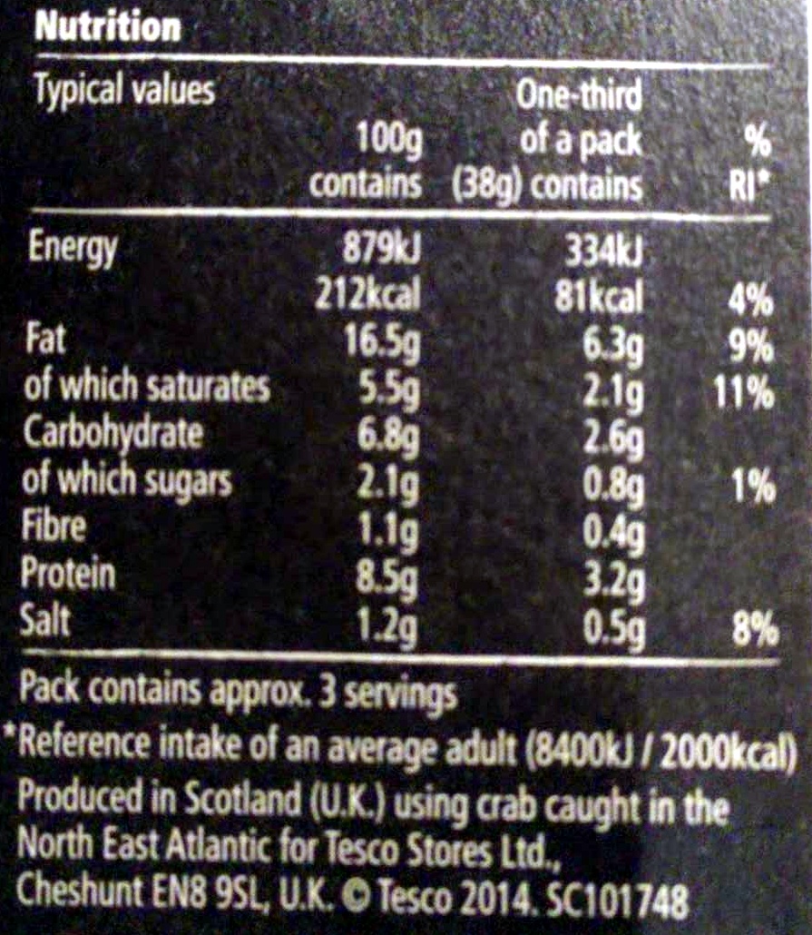 orkney crab pate - Nutrition facts - en