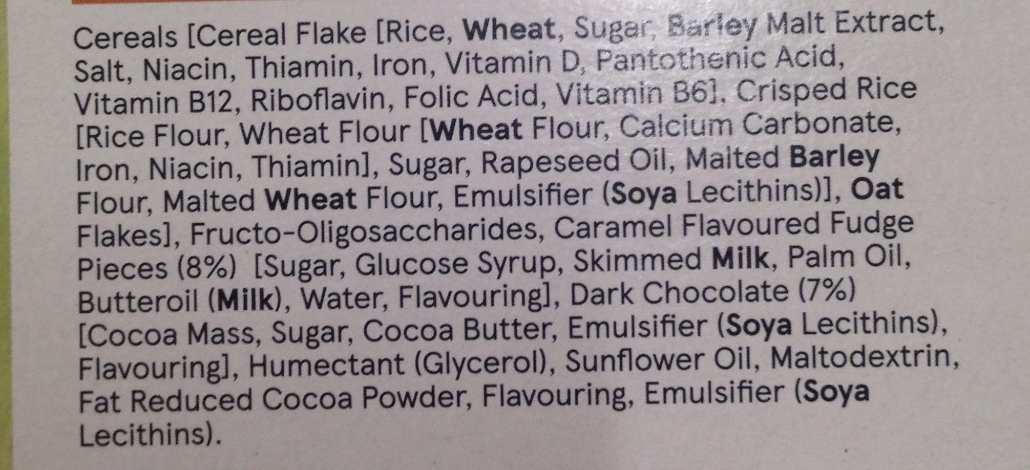 Chocolate and caramel bars - Ingredients - en