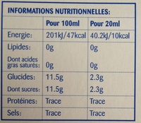 Classic - Nutrition facts - fr
